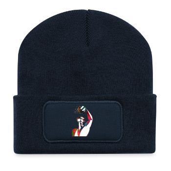 Profile of a water football player - Recycled Patch Beanie - french navy - Front