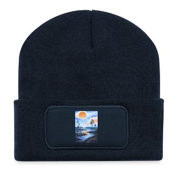 Feuchtgebietsträume — Blauer Himmel - Recycelte Patch Beanie - French Navy - Vorne