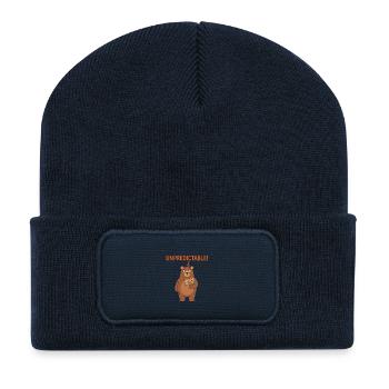 Wilde Unberechenbarer Bär - Recycelte Patch Beanie - French Navy - Vorne