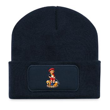 Belgische Manneken Pis - Recycelte Patch Beanie - French Navy - Vorne