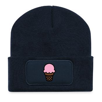 Eiscreme Waffel Icon - Recycelte Patch Beanie - French Navy - Vorne
