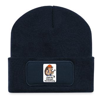 Chef für Unkraut-Vernichtung T-Shirt - Recycelte Patch Beanie - French Navy - Vorne
