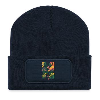 Volleyball Mädchen Cartoon - Recycelte Patch Beanie - French Navy - Vorne