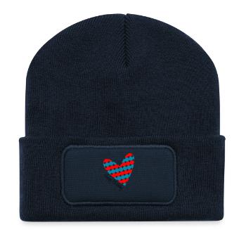 ANNIVERSARY. HAPPY BIRTHDAY. HAPPY BIRTHDAY. - Recycled Patch Beanie - french navy - Front