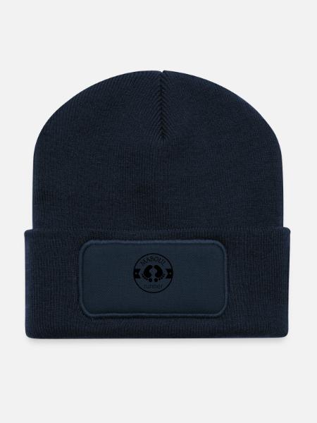 maboul runner badge1 - Beanie recyclé à patch - bleu marine