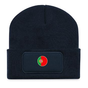 Ecusson Portugais - Beanie recyclé à patch - bleu marine - Devant