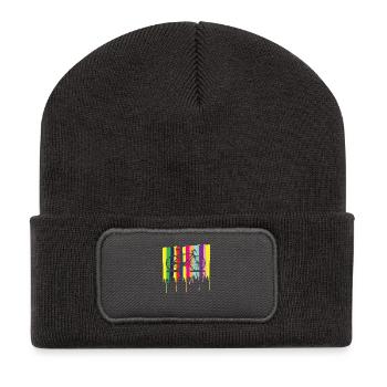 rainbow colors bicycle - Recycled Patch Beanie - dark grey - Front
