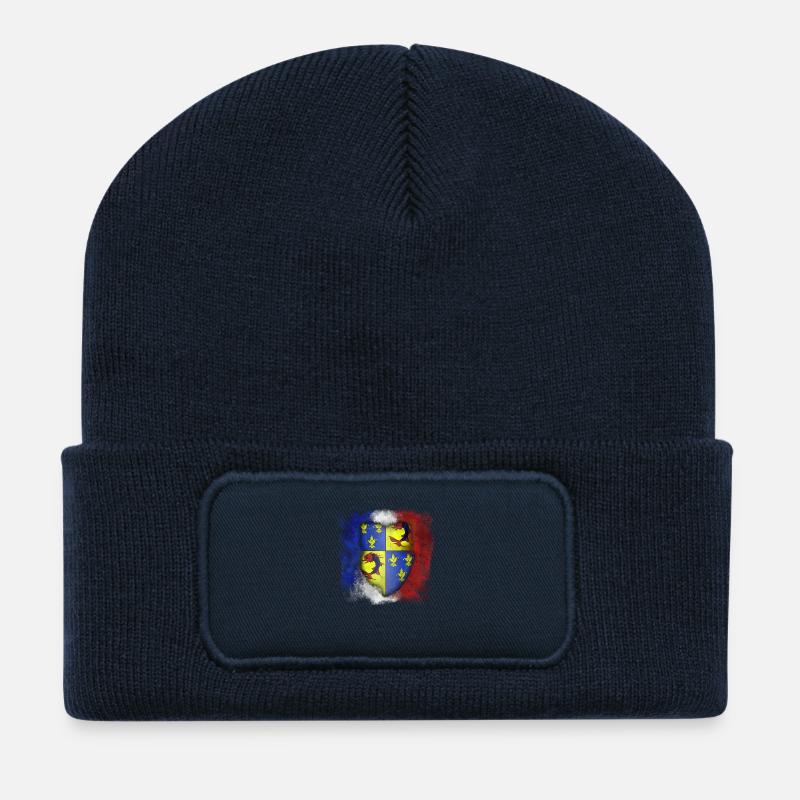 Dauphiné - Beanie recyclé à patch - bleu marine