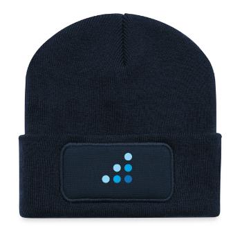 Blue dots 800x800 - Recycelte Patch Beanie - French Navy - Vorne