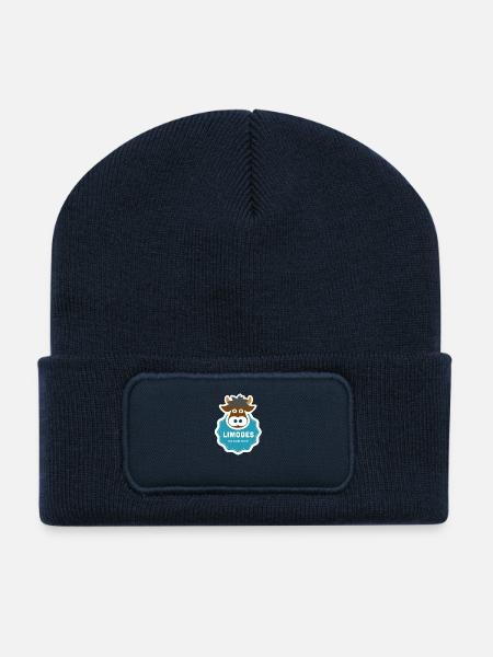 Vache Limousine, Limoges - Beanie recyclé à patch - bleu marine