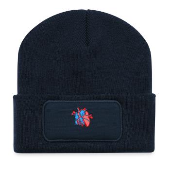 Ich habe ein Boot im Herzen - Recycelte Patch Beanie - French Navy - Vorne