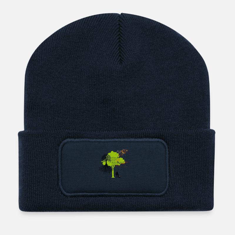 homme_arbres - Beanie recyclé à patch - bleu marine