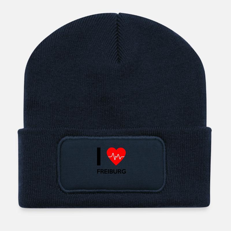 I Love Freiburg - Ich liebe Freiburg - Recycelte Patch Beanie - French Navy
