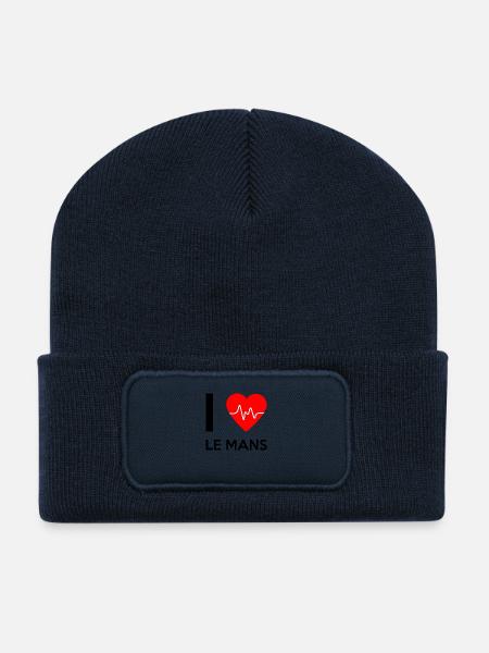 J'aime Le Mans - J'adore Le Mans - Beanie recyclé à patch - bleu marine