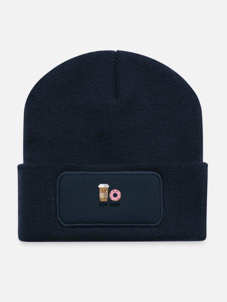 Beste Freunde: Better together - Coffe and Donut - Recycelte Patch Beanie - French Navy