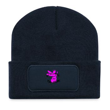 fee pas chier - Beanie recyclé à patch - bleu marine - Devant