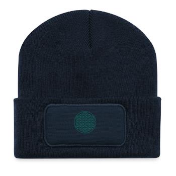 Flower of Life - Vector - 02, 1c, sacred geometry - Recycled Patch Beanie - french navy - Front