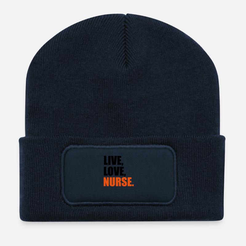 infirmière - Beanie recyclé à patch - bleu marine