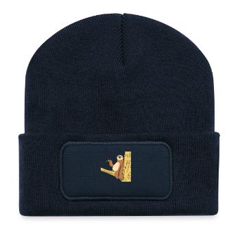 Smoking Sloth - Recycled Patch Beanie - french navy - Front