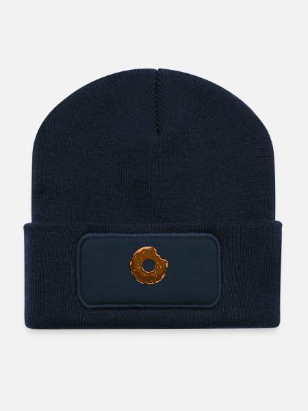 Donut mit Biss Schokolade - Recycelte Patch Beanie - French Navy
