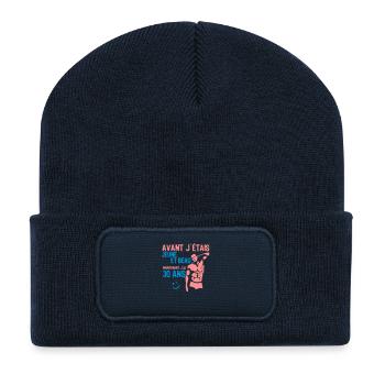 30 ans avant jeune beau anniversaire hom - Beanie recyclé à patch - bleu marine - Devant