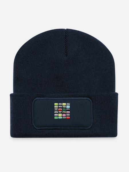 Cassette artichok vintage - Beanie recyclé à patch - bleu marine