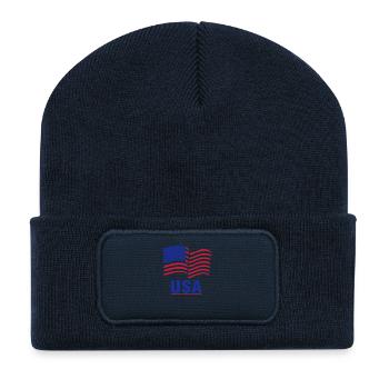 USA - Recycelte Patch Beanie - French Navy - Vorne