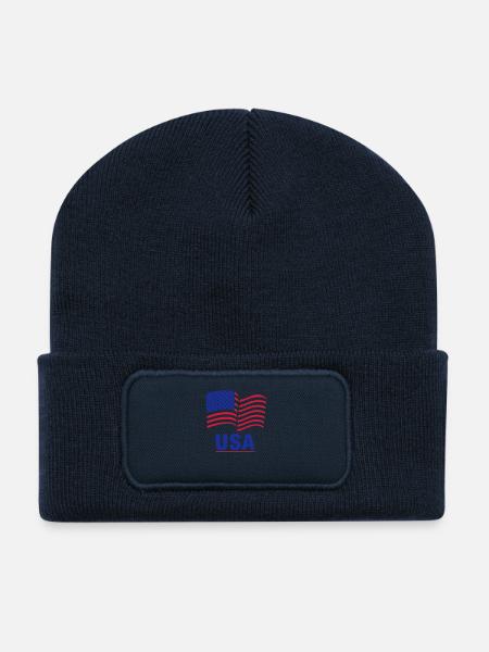 USA - Recycelte Patch Beanie - French Navy
