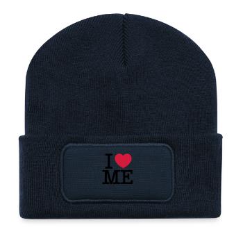 I Love Me - Recycled Patch Beanie - french navy - Front
