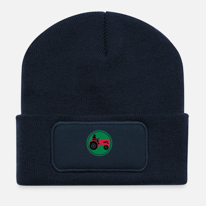 bauer_mit_traktor_032013_a_3c - Recycelte Patch Beanie - French Navy
