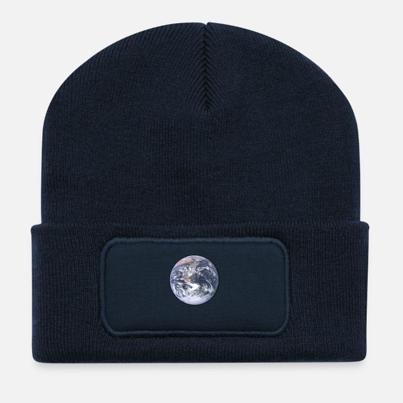 Erde - Planet - Die Welt - Mutter Erde - Recycelte Patch Beanie - French Navy