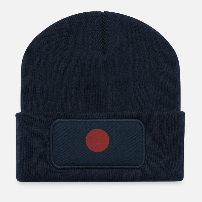 Roter Kreis - Recycelte Patch Beanie - French Navy