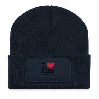 I Love Paris I'm Nothing - Recycled Patch Beanie - french navy - Front