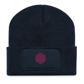 Blume des Lebens - Recycelte Patch Beanie - French Navy - Vorne