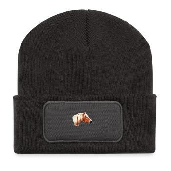 Haflinger Pferd / horse - Recycled Patch Beanie - dark grey - Front
