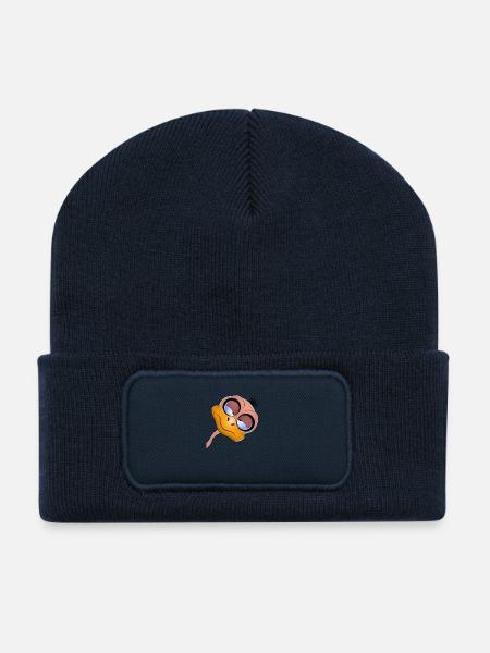 Vogel Strauß - Recycelte Patch Beanie - French Navy