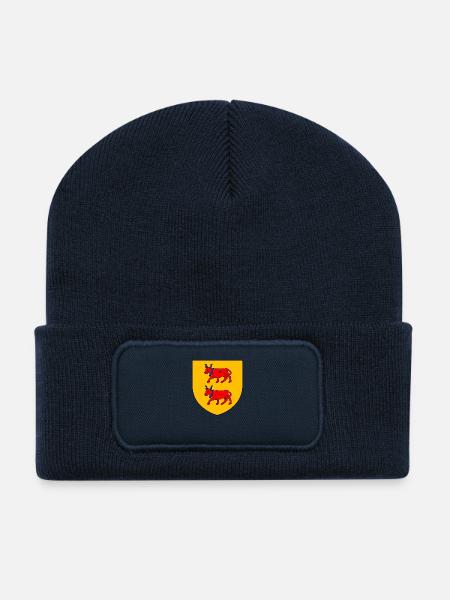 pays de Béarn vaches rouges - Beanie recyclé à patch - bleu marine