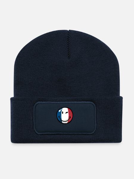 Smiley France - Beanie recyclé à patch - bleu marine