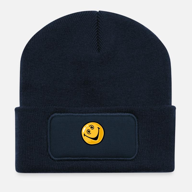 Smiley crazy - Recycelte Patch Beanie - French Navy