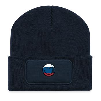 Smiley Russia - Recycelte Patch Beanie - French Navy - Vorne