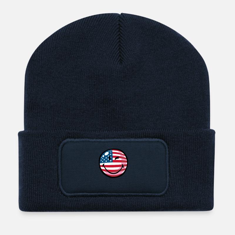 Smiley USA - Recycelte Patch Beanie - French Navy