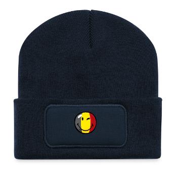 Smiley Flag Belgium - Beanie recyclé à patch - bleu marine - Devant