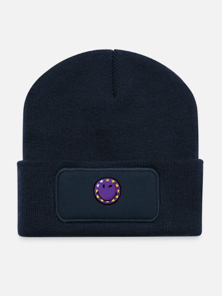 Smiley Flag EU - Recycelte Patch Beanie - French Navy