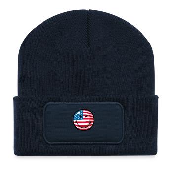 Smiley Flag USA - Recycelte Patch Beanie - French Navy - Vorne