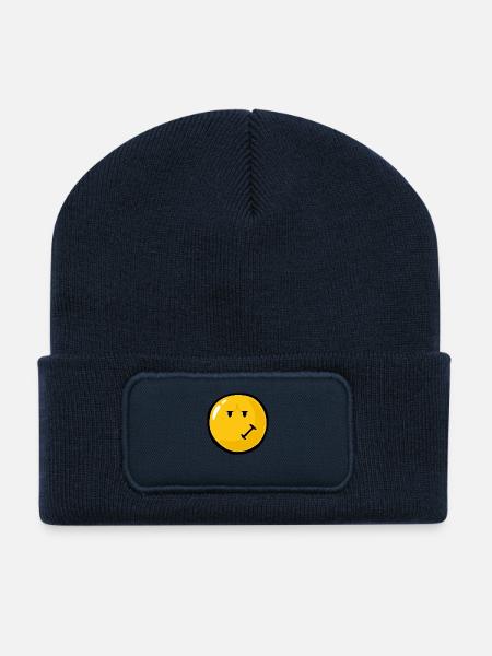 Smiley Anger Impatience - Recycelte Patch Beanie - French Navy