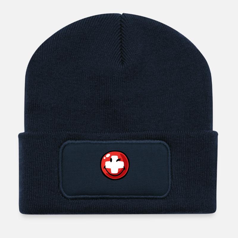 Smiley Switzerland - Recycelte Patch Beanie - French Navy