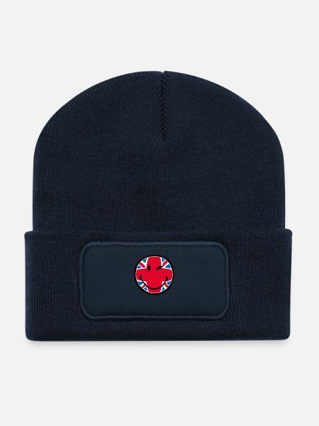 Smiley Great Britain - Beanie recyclé à patch - bleu marine