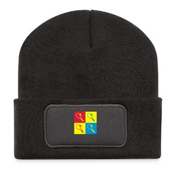 Tennis - Sport - Racket - Tennis Player - Tenis - Recycelte Patch Beanie - Dunkelgrau - Vorne