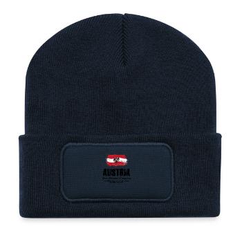 Austria Flag Logo - Recycelte Patch Beanie - French Navy - Vorne