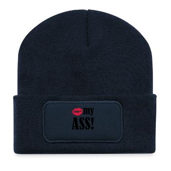 kiss_my_ass_01 - Recycelte Patch Beanie - French Navy - Vorne